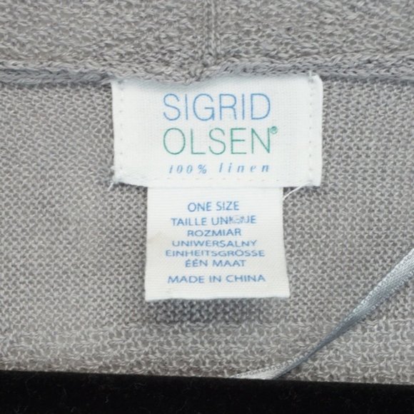 ✨Sigrid Olsen 100% linen grey poncho cardigan - Picture 2 of 3